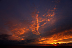 Sunset over the South Dorset Jurassic Coast - photo